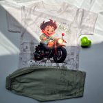 خرید ست لباس راحتی پسرانه طرح موتور Bikers از جنس نخ پنبه