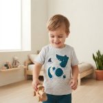 تی‌شرت کودک پسرانه طوسی طرح تمساح خندان؛ راحتی و جذابیت برای روزهای گرم
